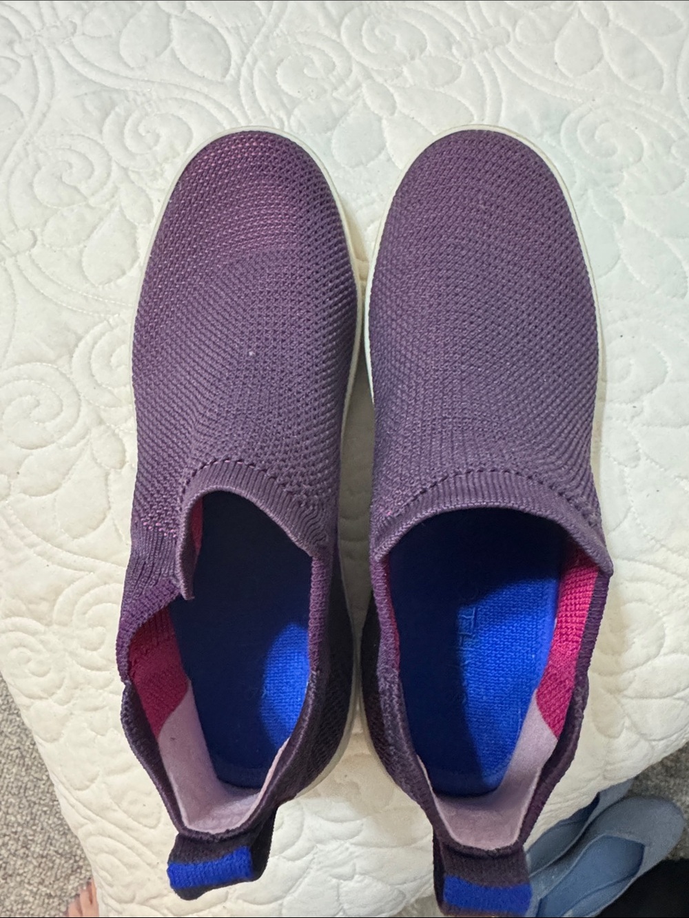 Rothy's Purple Slip-On Ankle Booties